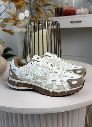 Кроссовки утепленные женские nike p-6000 termo white brown термо