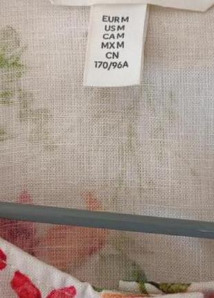 Жіноча лляна блуза h&m з квітковим принтом 8