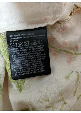 Жіноча лляна блуза h&m з квітковим принтом 10