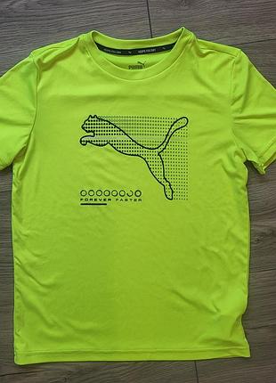 Салатовая детская футболка puma active sports, 152, 11, 12 лет
