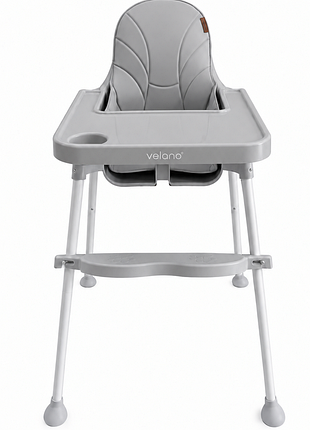 Стілець для годування дитини 2 в 1 velano basic, light grey