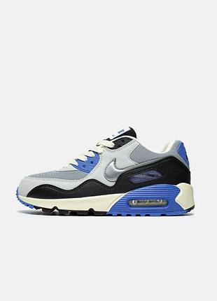 Чоловічі кросівки nike air max 90 x patta sapphire and particle grey / smb+ 🔗