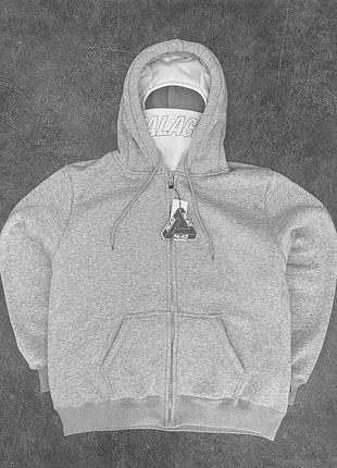 Palace balaclava hoodie grey
