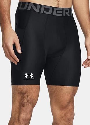 Under armour heatgear compression l компрессионные шорты черные спортивные трусы с карманом