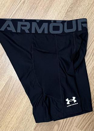 Under armour heatgear compression l компрессионные шорты черные спортивные трусы с карманом 3