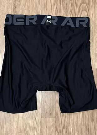 Under armour heatgear compression l компрессионные шорты черные спортивные трусы с карманом 4