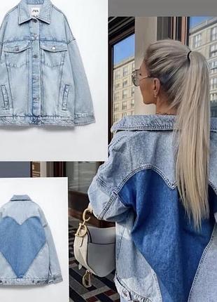 Жіноча джинсова куртка zara, блакитна