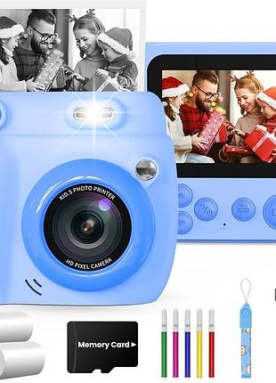 Детский фотоаппарат gofunly instant print с моментальной термопечатью, 32gb, камера для детей