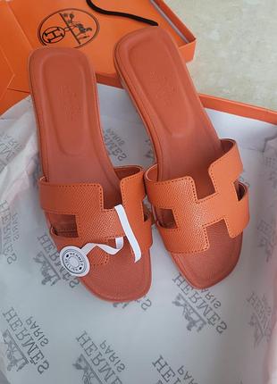 Hermes oran slippers orange