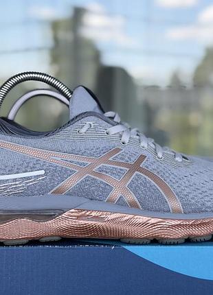 Кросівки жіночі asics gel-nimbus 24 сірі з рожевим