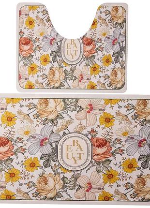 Набор ковриков для ванной flowers 2 штуки 80*50 см/50*40 см диатомитовых yiwu hp-42-174