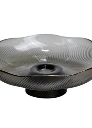 Фруктовница на ножке стеклянная 18 см круглая yiwu hp-34-115