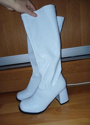 Женские голубые лакированные сапоги bratz