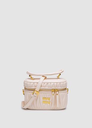 💎 miu miu matelassé nappa leather vanity bag white