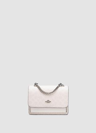 💎 coach mini klare crossbody in signature canvas white