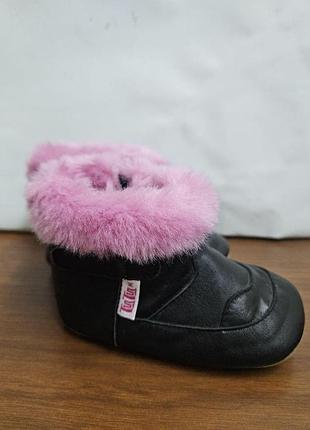 Зимние пинетки кожаные tutu 3-001232 (s- 3-9 месяцев, m - 9-18 месяцев) 15 см, черный