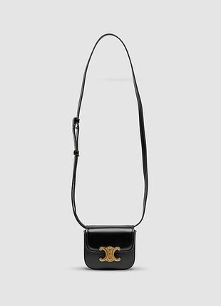 💎 celine triomphe mini claude shoulder bag black