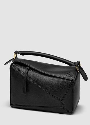 💎 loewe small puzzle bag in classic calfskin black