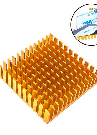 Алюмінієвий радіатор (пасивне охолодження) для led матриць, vga, mb 40x40x11мм, клейкий