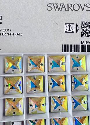 Квадрат swarovski арт 3240 сrystal ab, 16 мм