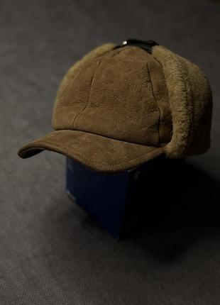 Кепка вушанка чоловіча gucci gg shearling earflap cap коричнева