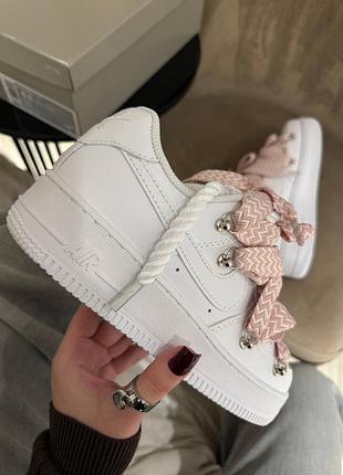 Air force 1 low triple white lanvin laces pink