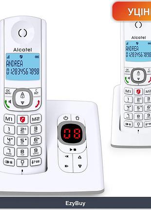 Бездротовий стаціонарний телефон f530 voice duo на 2 трубки з цифровим автовідповідачем та блокуванням дзвінків, білий/сірий