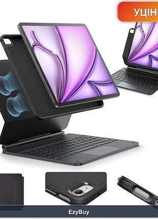 Чохол-клавіатура qwerty для ipad air 13 m4/m3/m2 чорного кольору з трекпадом та магнітним стійким тримачем rebound 360