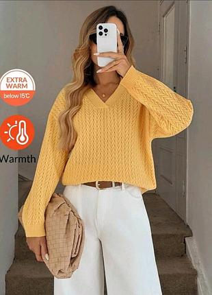 Свитер женский желтый shein s