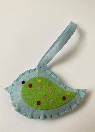 Текстильная подвеска-игрушка «птичка» из фетра ручной работы (handmade)