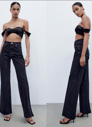 Джинси жіночі zara прямі темно-сині