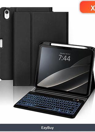 Чохол-клавіатура qwerty для ipad 10th gen (a2696, a2757) та 11th gen 2025, bluetooth з підсвіткою rgb, чорний колір
