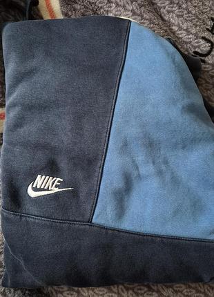 Худі чоловіче nike на флісі синьо-біле