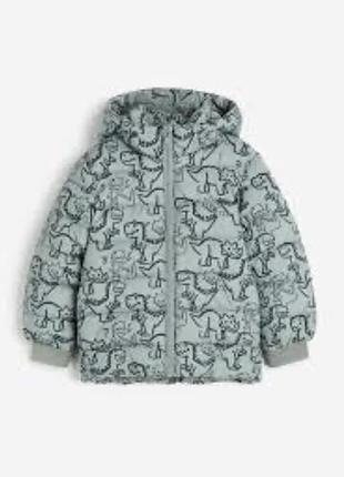 Куртка для хлопчика h&m з динозаврами, сіра, 98-104 см