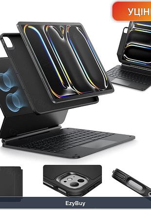 Клавіатура-чохол qwertz для ipad pro 13 m4 (2024) з тачпадом та магнітною стійкою rebound 360, антрацитовий