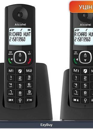 Бездротовий стаціонарний телефон dect f530 duo, набір з 2 трубок та підсвіченим екраном, чорний, пошкоджена коробка