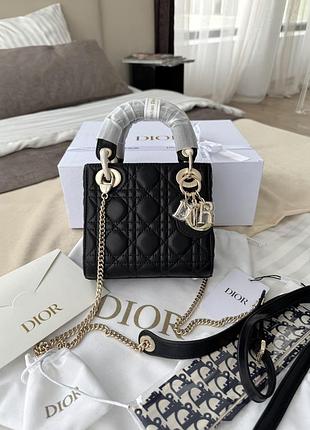 Dior lady mini black gold