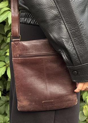 Сумка жіноча radley london через плече, коричнева, шкіряна