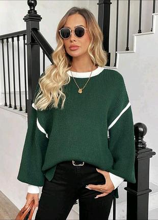 Светр темно-зелений shein m-l