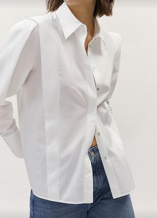 Рубашка женская massimo dutti р.m белый хлопок 100%