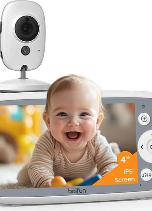 Дитячий монітор boifun без wifi, камера та аудіо, 4-дюймовий 720p ips-екран, 1 камера