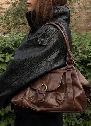 Сумка жіноча accessorize вінтажна коричнева з екошкіри