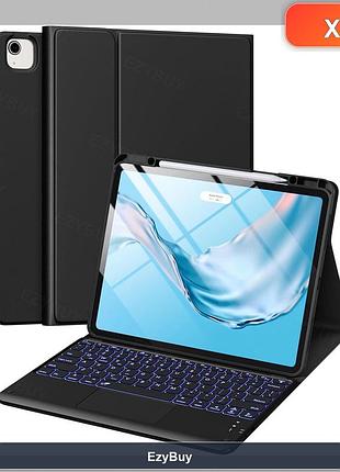 Кейс-клавіатура qwertz для ipad air 13 (m4/m3/m2) та pro 12.9, чорний захисний чохол-фоліо з трекпадом
