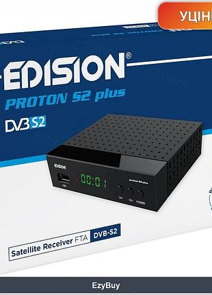 Приймач dvb-s2 fta proton s2 plus з портами lan, hdmi, usb та wi-fi, full hd, колір темний (упаковка має пошкодження)