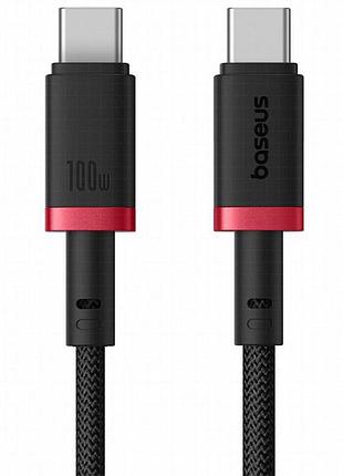 Дата кабель baseus dura series fast charging type-c to type-c 100w (2m) (p10377803) red / black