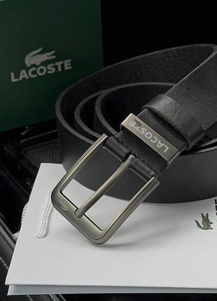 Мужской брендовый ремень lacoste из натуральной итальянской кожи (979)