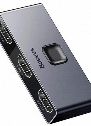 Перехідник hub baseus matrix hdmi splitter (cahub-bc0g) space gray