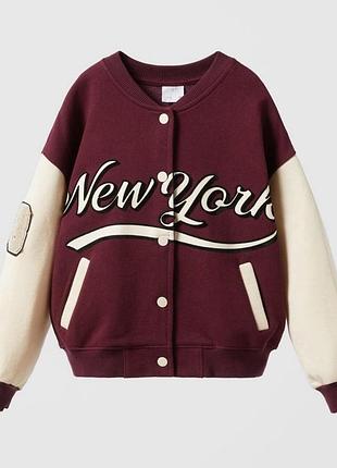 Теплий, стильний, супер зручний бомбер на флісі zara на дівчинку 8-10 років.