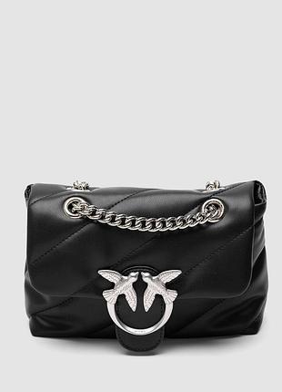💎 pinko baby love bag puff maxi quilt black/silver