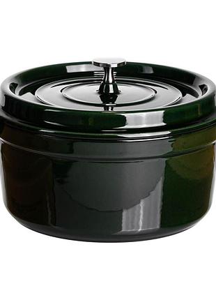 Кокотница чугунная эмалированная 4,5 л, малахит yiwu hp-flg-11 green